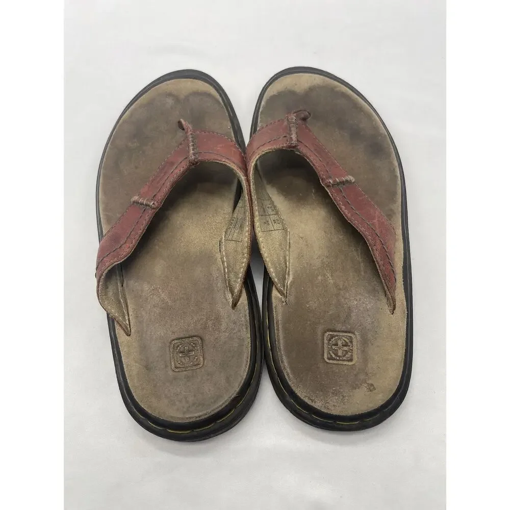 Doc Martens 8883 Maroon Leather Thong Sandals‎ Flip Flops Men’s 7 US